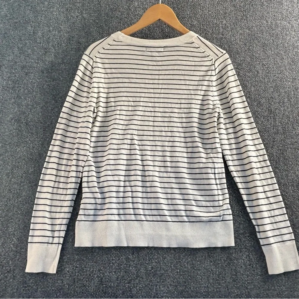 Banana Republic Crewneck Sweater - White and Navy Stripes - Picture 4 of 6